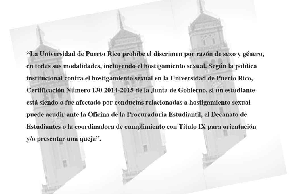 Política de hostigamiento sexual de la Universidad de Puerto Rico