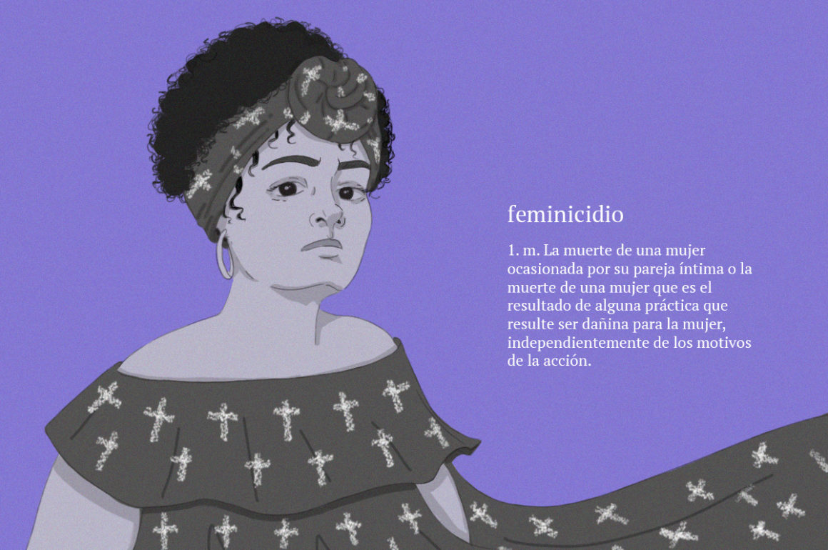 Ilustración sobre feminicidios por Michelle Dersdepanian