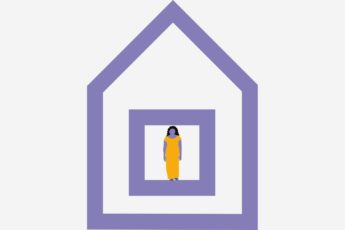 Mujer confinada en su hogar