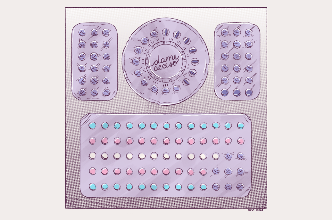 Acceso a derechos reproductivos. Ilustración por Rosa Colón.