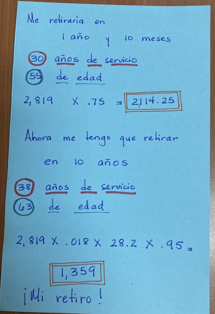 Cálculo de maestra de Barranquitas