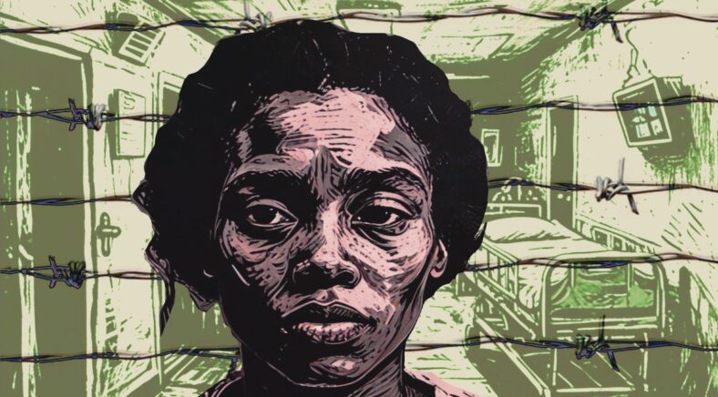 Ilustración de rostro de mujer haitiana.